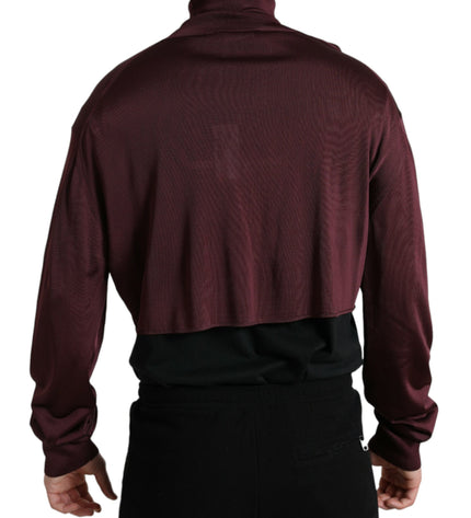 Dolce & Gabbana Maroon Turtleneck Viscose Sweater