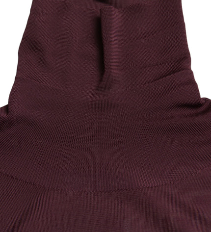 Dolce & Gabbana Maroon Turtleneck Viscose Sweater