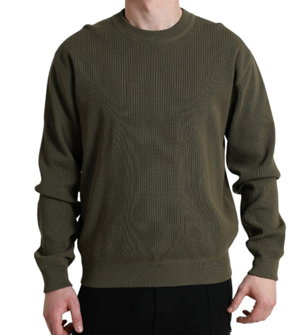 Dolce &amp; Gabbana Elegante Maglione Girocollo In Cotone Verde