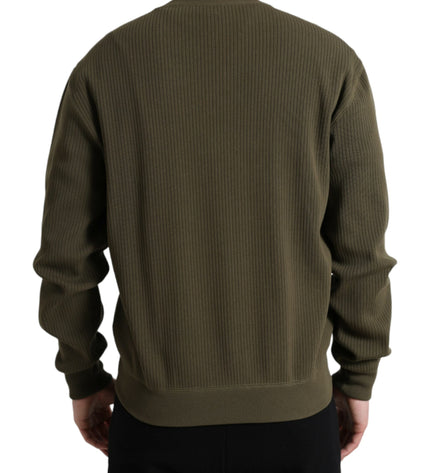 Dolce & Gabbana Elegant Green Crew Neck Cotton Sweater