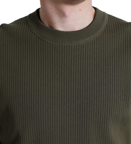 Dolce & Gabbana Elegant Green Crew Neck Cotton Sweater