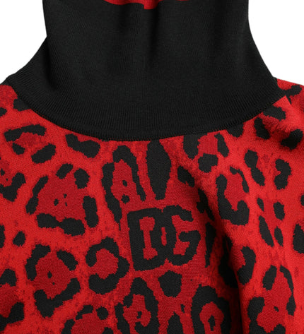 Dolce &amp; Gabbana Elegante Maglione Dolcevita Leopardato