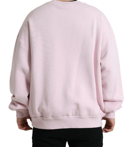 Dolce & Gabbana Elegant Pink Crew Neck Logo Sweater