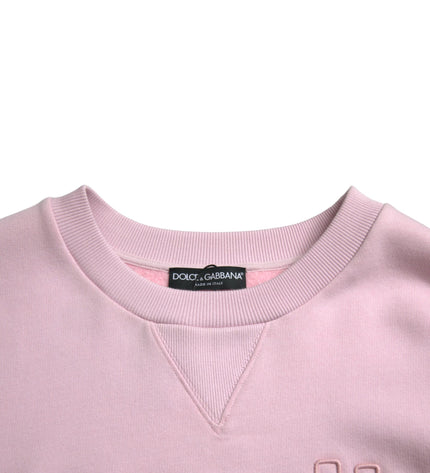 Dolce & Gabbana Elegant Pink Crew Neck Logo Sweater