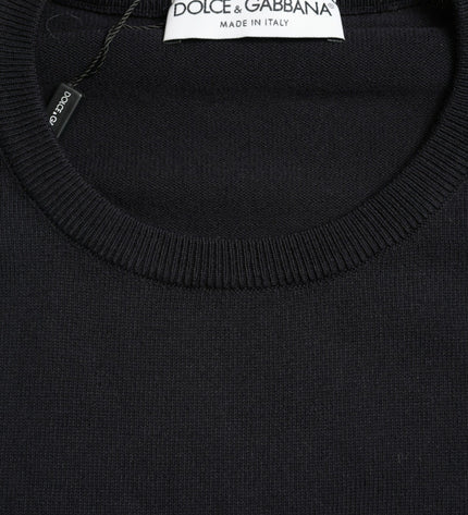 Dolce &amp; Gabbana Elegante maglione pullover in cotone blu