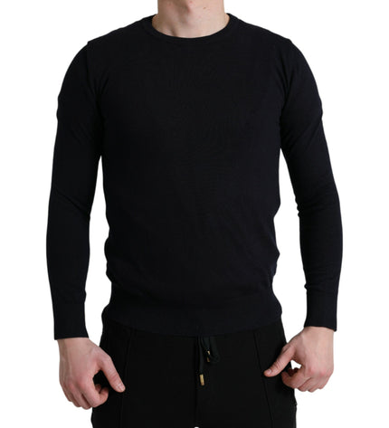 Dolce &amp; Gabbana Elegante maglione pullover in cotone blu