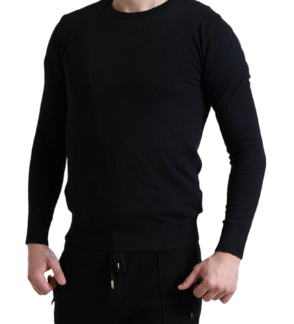 Dolce &amp; Gabbana Elegante maglione pullover in cotone blu