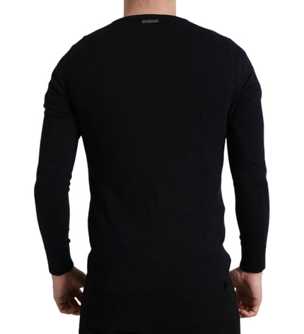 Dolce &amp; Gabbana Elegante maglione pullover in cotone blu