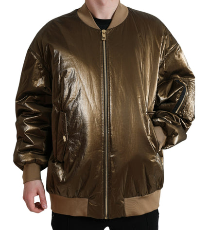 Dolce & Gabbana Elegant Bronze Bomber Jacket