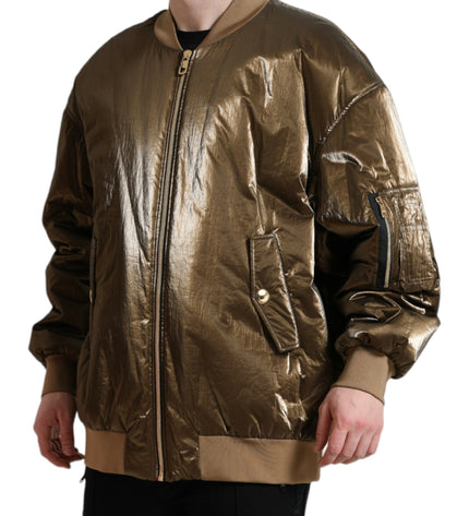 Dolce & Gabbana Elegant Bronze Bomber Jacket