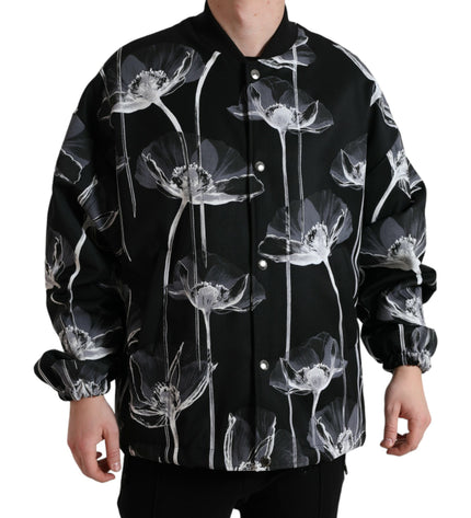 Dolce & Gabbana Elegant Floral-Print Bomber Jacket