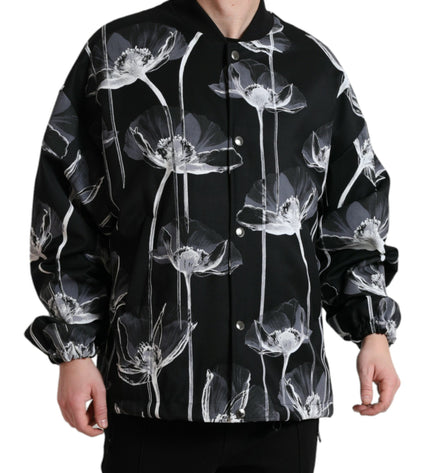 Dolce & Gabbana Elegant Floral-Print Bomber Jacket