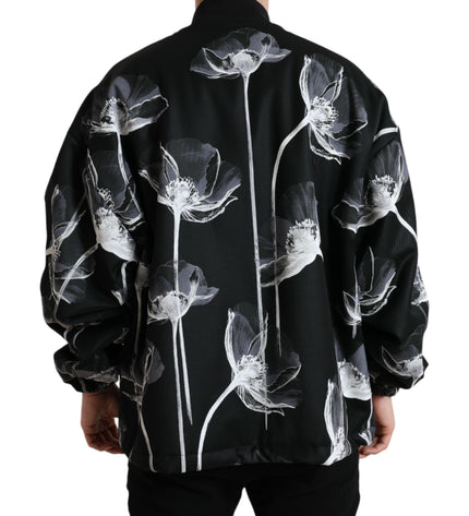 Dolce & Gabbana Elegant Floral-Print Bomber Jacket