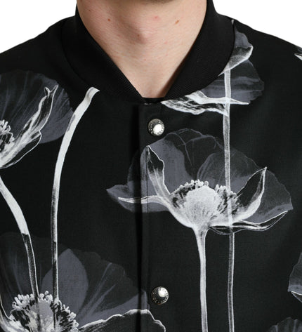 Dolce & Gabbana Elegant Floral-Print Bomber Jacket