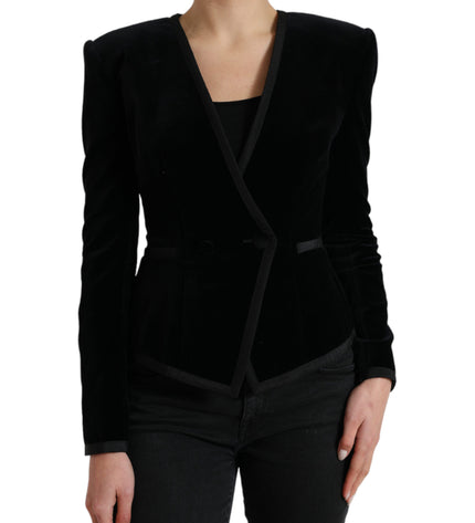 Dolce &amp; Gabbana Elegante Blazer Doppiopetto in Cotone-Seta