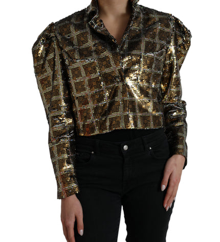 Dolce & Gabbana Multicolor Sequined Cropped Jacket