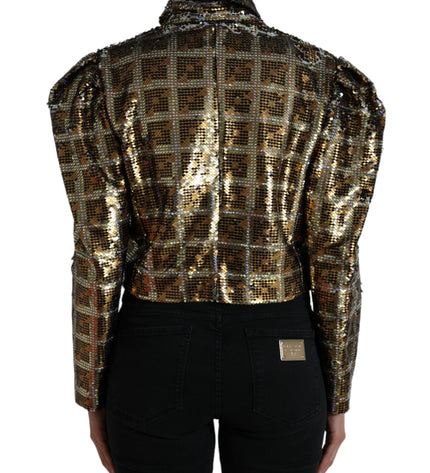 Giacca corta con paillettes multicolor Dolce &amp; Gabbana