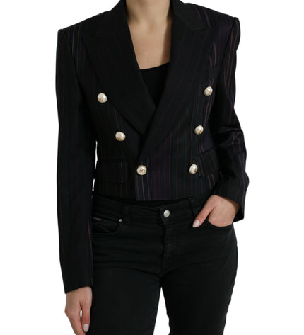 Dolce &amp; Gabbana Blazer doppiopetto elegante in lana a righe