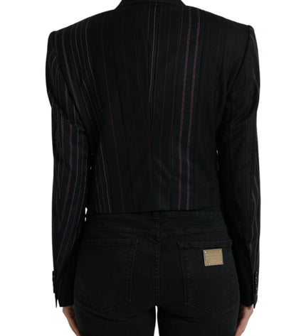 Dolce & Gabbana Elegant Striped Double Breasted Wool Blazer