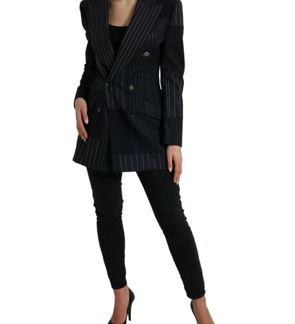 Dolce &amp; Gabbana Blazer Elegante in Lana Vergine a Righe