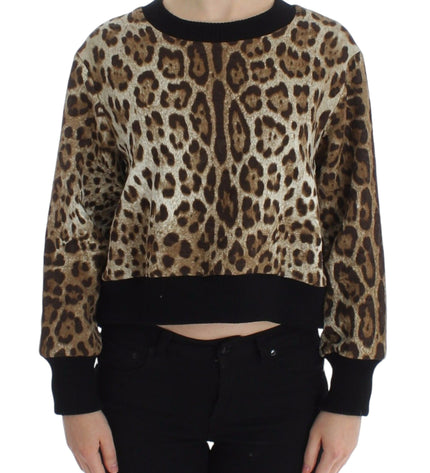 Dolce & Gabbana Elegant Leopard Print Short Sweater Top