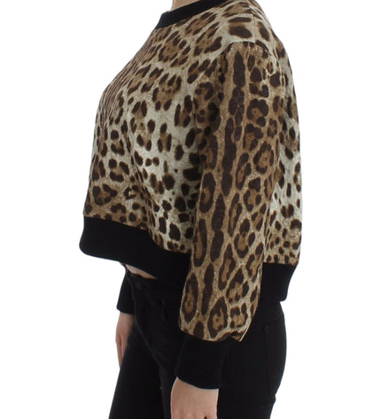 Dolce & Gabbana Elegant Leopard Print Short Sweater Top