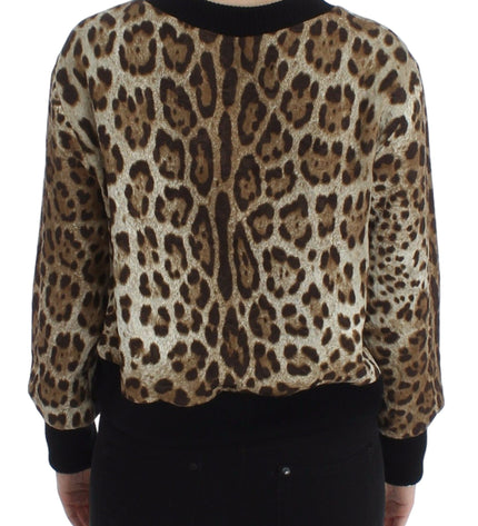 Dolce & Gabbana Elegant Leopard Print Short Sweater Top