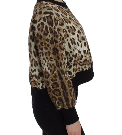 Dolce & Gabbana Elegant Leopard Print Short Sweater Top