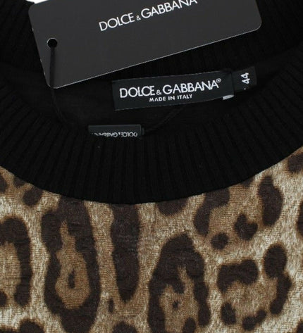 Dolce & Gabbana Elegant Leopard Print Short Sweater Top