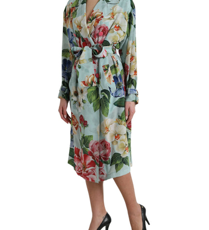 Dolce &amp; Gabbana Trench elegante in seta floreale