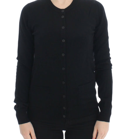 Dolce & Gabbana Elegant Black Wool Cardigan Sweater