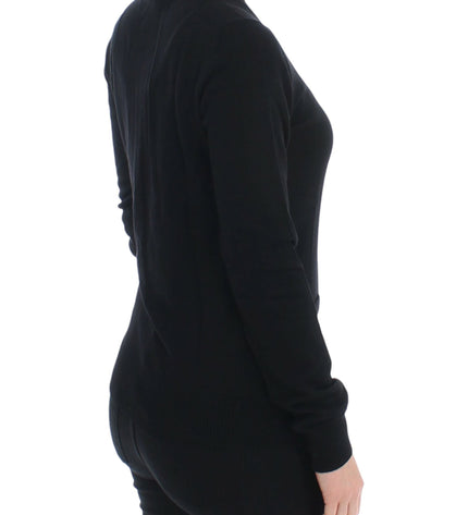 Dolce & Gabbana Elegant Black Wool Cardigan Sweater