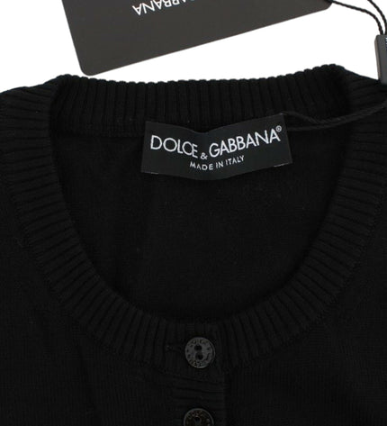 Dolce & Gabbana Elegant Black Wool Cardigan Sweater