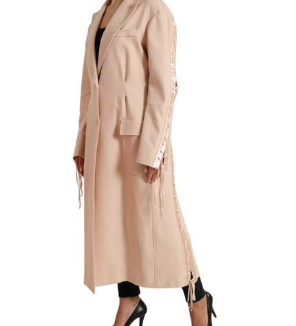 Dolce & Gabbana Elegant Beige Single-Breasted Trench Coat