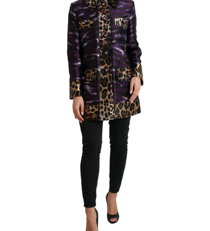 Dolce &amp; Gabbana Trench jacquard squisito con motivo tigre