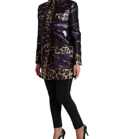 Dolce &amp; Gabbana Trench jacquard squisito con motivo tigre