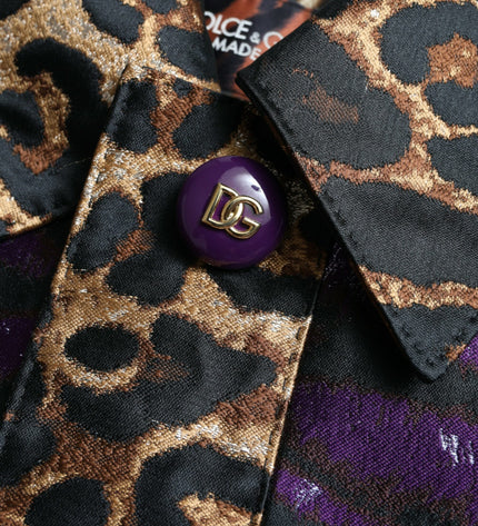 Dolce &amp; Gabbana Trench jacquard squisito con motivo tigre