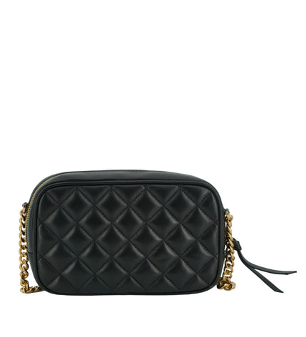 Versace Elegant Small Black Leather Crossbody Bag