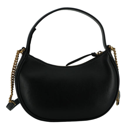 Versace Elegant Half Moon Leather Shoulder Bag