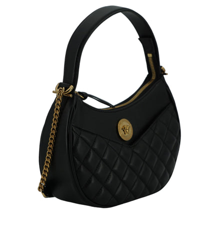 Versace Elegant Half Moon Leather Shoulder Bag