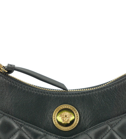 Versace Elegant Half Moon Leather Shoulder Bag