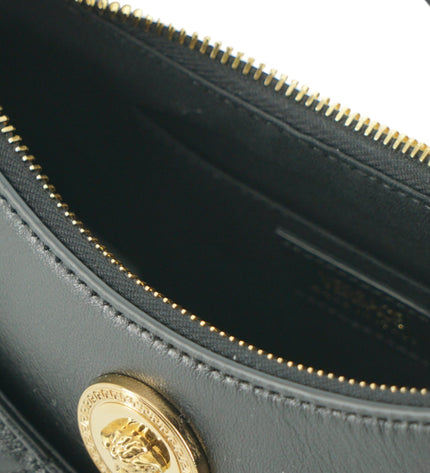 Versace Elegant Half Moon Leather Shoulder Bag