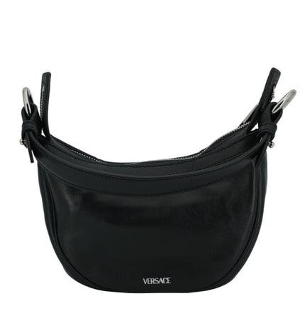 Versace Elegant Black Mini Hobo Shoulder Bag