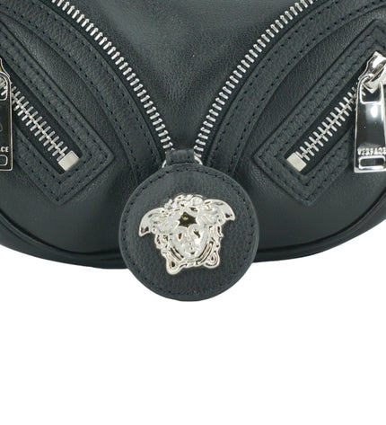 Versace Elegant Black Mini Hobo Shoulder Bag