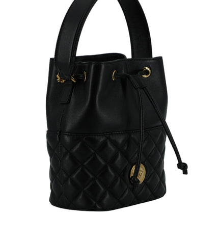 Versace Elegante borsa a tracolla a secchiello in pelle nera