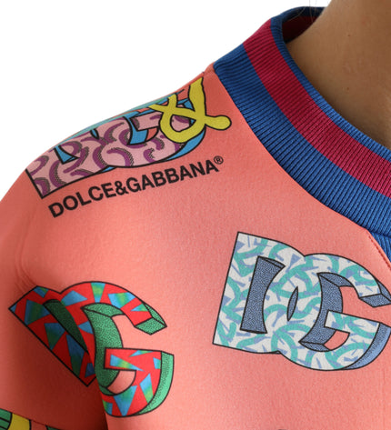 Dolce &amp; Gabbana Somon Pembe Logolu Kazak - Bisiklet Yaka Elegance