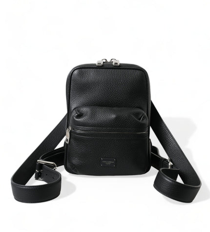 Dolce & Gabbana Chic Black Calf Leather Small Backpack