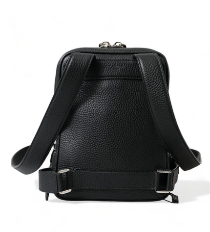 Dolce & Gabbana Chic Black Calf Leather Small Backpack