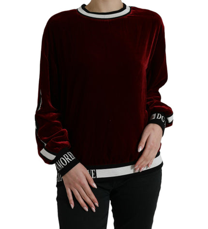 Dolce & Gabbana Elegant Burgundy Silk-Blend Sweater