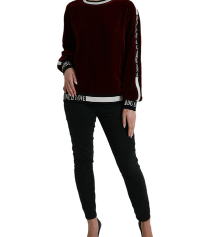 Dolce & Gabbana Elegant Burgundy Silk-Blend Sweater